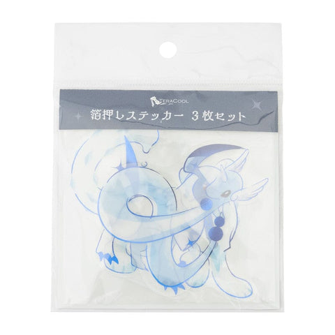Foil Stamped Stickers (Set of 3) - TERACOOL - Authentic Japanese Pokémon Center Sticker 