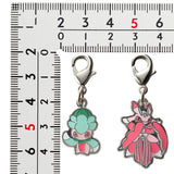 Fomantis, Lurantis - National Pokédex Metal Charm Keychain #753, #754 - Authentic Japanese Pokémon Center Keychain 