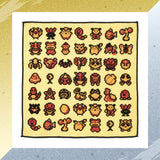 Game Dot Hand Towel - Pokémon Gold and Silver 25th Anniversary - Authentic Japanese Pokémon Center Towel (cotton) 