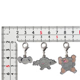 Geodude, Graveler, Golem - National Pokédex Metal Charm Keychain #074, #075, #076 - Authentic Japanese Pokémon Center Keychain 