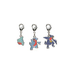 Gible, Gabite, Garchomp - National Pokédex Metal Charm Keychain #443, #444, #445 - Authentic Japanese Pokémon Center Keychain 