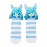 Glaceon Middle Socks (25-29cm) With Mascot - Authentic Japanese Pokémon Center Socks (cotton) 