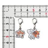 Goldeen, Seaking - National Pokédex Metal Charm Keychain #118, #119 - Authentic Japanese Pokémon Center Keychain 
