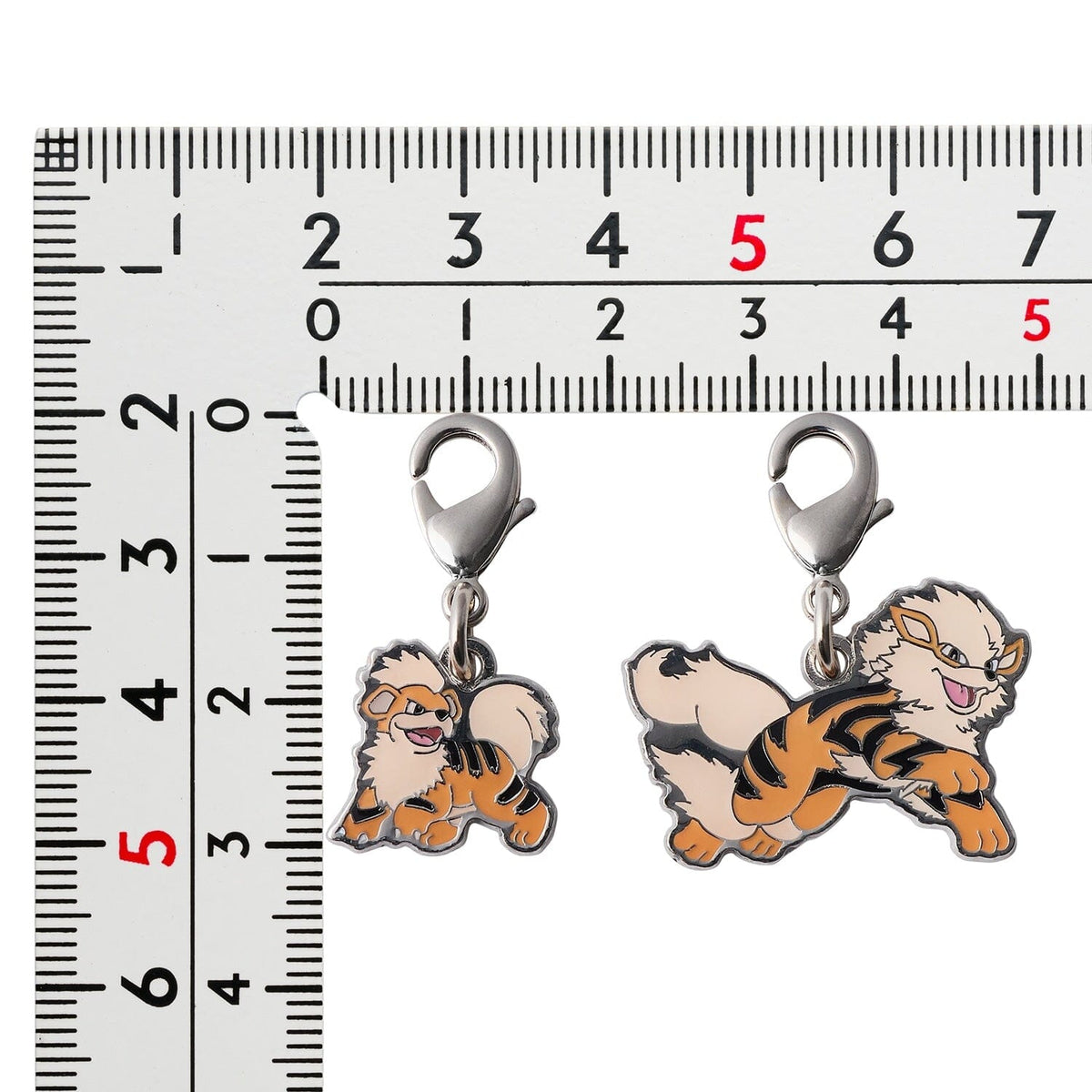Growlithe, Arcanine - National Pokédex Metal Charm Keychain #058, #059 ...
