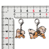 Growlithe, Arcanine - National Pokédex Metal Charm Keychain #058, #059 - Authentic Japanese Pokémon Center Keychain 