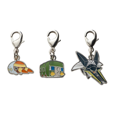 Grubbin, Charjabug, Vikavolt - National Pokédex Metal Charm Keychain #736, #737, #A738 - Authentic Japanese Pokémon Center Keychain 