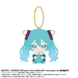 Hatsune Miku Chibi Sitting Mascot Plush - Hatsune Miku x Gundam 00 - Authentic Japanese Bandai Namco Mascot Plush Keychain 