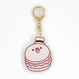 Hattori Strawberry Macaron Acrylic Keychain - SANJI no OYATSU - Authentic Japanese TOEI ANIMATION Keychain 