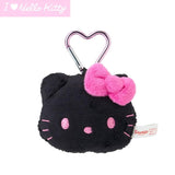 Hello Kitty Face Mascot Plush I Love Hello Kitty (Black/Pink) - Sanrio Characters - Authentic Japanese Sanrio Mascot Plush Keychain 