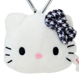 Hello Kitty Face Mascot Plush I Love Hello Kitty (White/Black) - Sanrio Characters - Authentic Japanese Sanrio Mascot Plush Keychain 