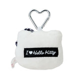 Hello Kitty Face Mascot Plush I Love Hello Kitty (White/Black) - Sanrio Characters - Authentic Japanese Sanrio Mascot Plush Keychain 