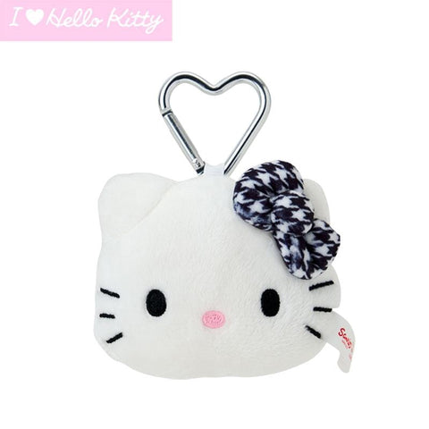Hello Kitty Face Mascot Plush I Love Hello Kitty (White/Black) - Sanrio Characters - Authentic Japanese Sanrio Mascot Plush Keychain 