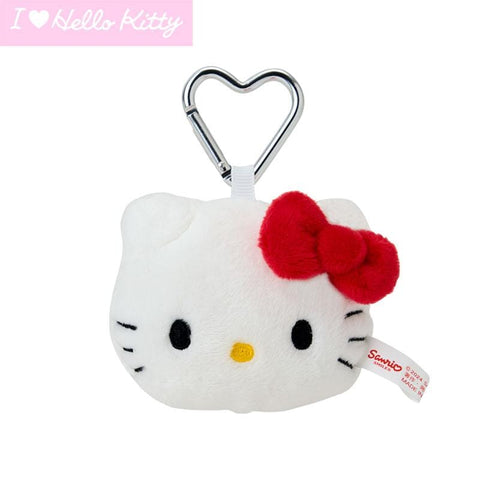 Hello Kitty Face Mascot Plush I Love Hello Kitty (White/Red) - Sanrio Characters - Authentic Japanese Sanrio Mascot Plush Keychain 