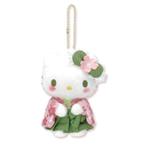 Hello Kitty Mascot Plush Keychain Matcha Kimono - Sanrio Characters - Authentic Japanese Nakajima Corporation Mascot Plush Keychain 