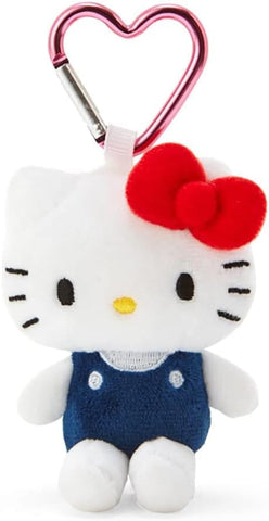 Hello Kitty Mini Mascot Plush With Heart Key Ring - Sanrio Characters - Authentic Japanese Sanrio Mascot Plush Keychain 