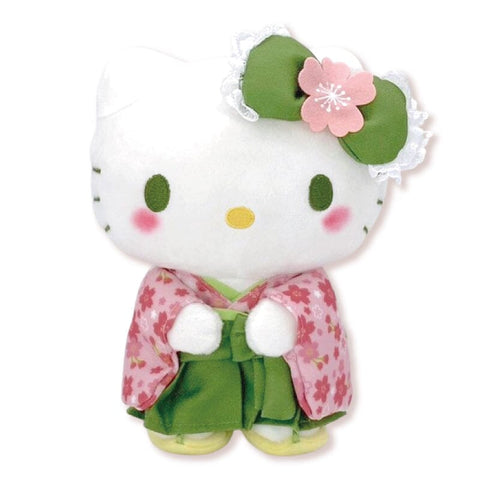 Hello Kitty Plush (S) Matcha Kimono - Sanrio Characters - Authentic Japanese Nakajima Corporation Plush 