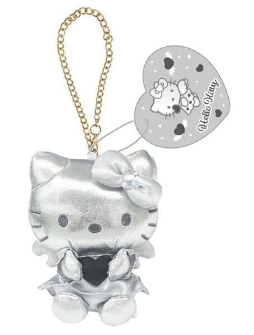 Hello Kitty Synthetic Leather Mascot Charm Silver - Sanrio Characters - Authentic Japanese TCP Mascot Plush Keychain 