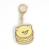 Hiking Bear Vanilla Macaron Acrylic Keychain - SANJI no OYATSU - Authentic Japanese TOEI ANIMATION Keychain 