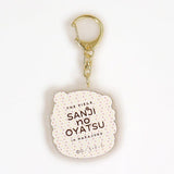 Hiking Bear Vanilla Macaron Acrylic Keychain - SANJI no OYATSU - Authentic Japanese TOEI ANIMATION Keychain 