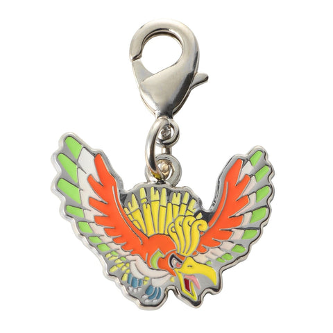 Ho-Oh - National Pokédex Metal Charm Keychain #250 - Authentic Japanese Pokémon Center Keychain 