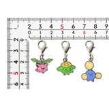 Hoppip, Skiploom, Jumpluff - National Pokédex Metal Charm Keychain #187, #188, #189 - Authentic Japanese Pokémon Center Keychain 