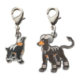Houndour, Houndoom - National Pokédex Metal Charm Keychain #228, #229 - Authentic Japanese Pokémon Center Keychain 