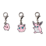 Igglybuff, Jigglypuff, Wigglytuff - National Pokédex Metal Charm Keychain #174, #039, #040 - Authentic Japanese Pokémon Center Keychain 