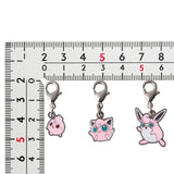 Igglybuff, Jigglypuff, Wigglytuff - National Pokédex Metal Charm Keychain #174, #039, #040 - Authentic Japanese Pokémon Center Keychain 