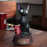 Jiji Porcelain Figure Music Box "Jiji and the Radio" - Kiki's Delivery Service - Authentic Japanese Sekiguchi Figure 