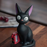 Jiji Porcelain Figure Music Box "Jiji and the Radio" - Kiki's Delivery Service - Authentic Japanese Sekiguchi Figure 