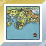 Johto's Region Map Hand Towel - Pokémon Gold and Silver 25th Anniversary - Authentic Japanese Pokémon Center Towel (cotton) 