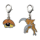 Kabuto, Kabutops - National Pokédex Metal Charm Keychain #140, #141 - Authentic Japanese Pokémon Center Keychain 