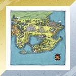 Kanto's Region Map Hand Towel - Pokémon Gold and Silver 25th Anniversary - Authentic Japanese Pokémon Center Towel (cotton) 