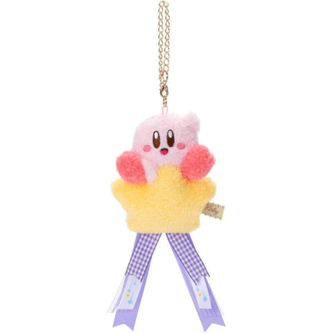 Kirby Mascot Plush Keychain Warp Star Strap Smiling Warp Kirby - Kirby of the Stars - Authentic Japanese Takara Tomy Mascot Plush Keychain 