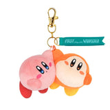 Kirby & Waddle Dee Mascot Plush KPWW02 Getting Along - KIRBY play with WADDLE DEE - Authentic Japanese San-ei Boeki Mascot Plush Keychain 