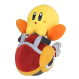 Kirby & Wheelie Bike Plush - Kirby Air Riders - Authentic Japanese San-ei Boeki Plush 