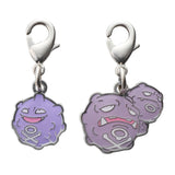 Koffing, Weezing - National Pokédex Metal Charm Keychain #109, #110 - Authentic Japanese Pokémon Center Keychain 