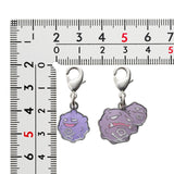 Koffing, Weezing - National Pokédex Metal Charm Keychain #109, #110 - Authentic Japanese Pokémon Center Keychain 