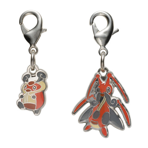 Kricketot, Kricketune - National Pokédex Metal Charm Keychain #401, #402 - Authentic Japanese Pokémon Center Keychain 