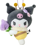 Kuromi Mascot Plush Flower Loving Bee - Sanrio Characters - Authentic Japanese Sanrio Mascot Plush Keychain 