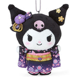 Kuromi Mascot Plush Keychain (Kimono) - Sanrio Characters - Authentic Japanese Sanrio Mascot Plush Keychain 