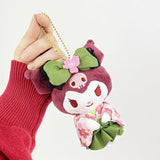 Kuromi Mascot Plush Keychain Matcha Kimono - Sanrio Characters - Authentic Japanese Nakajima Corporation Mascot Plush Keychain 