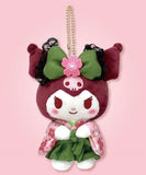Kuromi Mascot Plush Keychain Matcha Kimono - Sanrio Characters - Authentic Japanese Nakajima Corporation Mascot Plush Keychain 