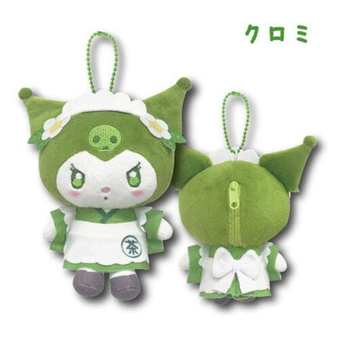Kuromi Matcha Mascot Plush Pouch - Sanrio Characters - Authentic Japanese Sanrio Mascot Plush Keychain 