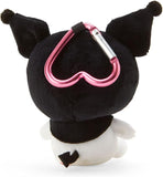 Kuromi Mini Mascot Plush With Heart Key Ring - Sanrio Characters - Authentic Japanese Sanrio Mascot Plush Keychain 