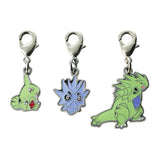 Larvitar, Pupitar, Tyranitar - National Pokédex Metal Charm Keychain #246, #247, #248 - Authentic Japanese Pokémon Center Keychain 