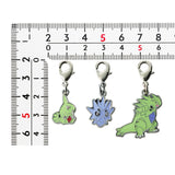 Larvitar, Pupitar, Tyranitar - National Pokédex Metal Charm Keychain #246, #247, #248 - Authentic Japanese Pokémon Center Keychain 