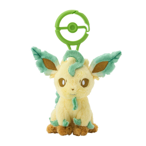 Leafeon Mascot Plush With Carabiner - Authentic Japanese Pokémon Center Mascot Plush Keychain 