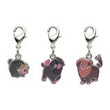 Lechonk, Oinkologne - National Pokédex Metal Charm Keychain #915, #916 - Authentic Japanese Pokémon Center Keychain 