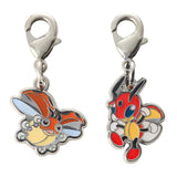 Ledyba, Ledian - National Pokédex Metal Charm Keychain #165, #166 - Authentic Japanese Pokémon Center Keychain 